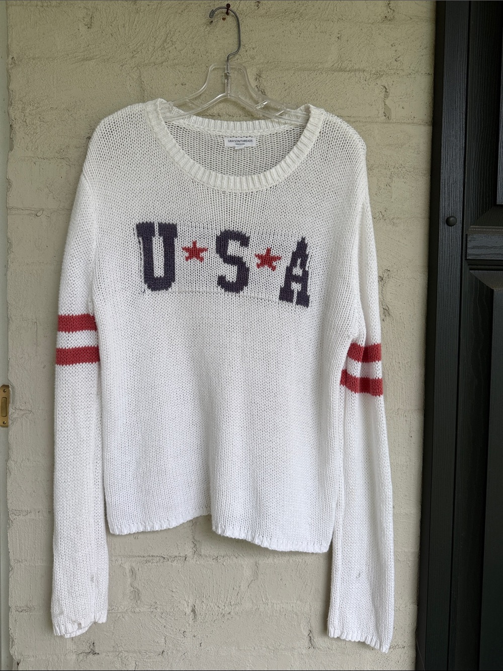 Grayson Threads USA Pullover Patriotic Sweater Size Small - Picture 3 of 9